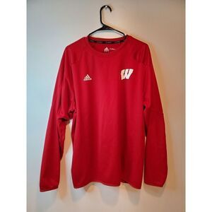 Adidas Crew Neck Climawarm Wisconsin Badgers Sweatshirt Men's Size Large VG